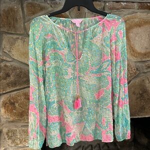 Lilly Pulitzer Women's Pastel Sheer Blouse